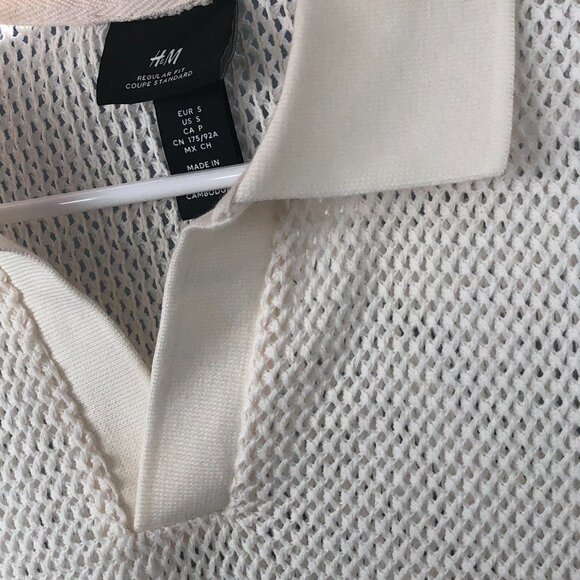 White Cream H&M polo shirt knitted - Picture 5 of 5